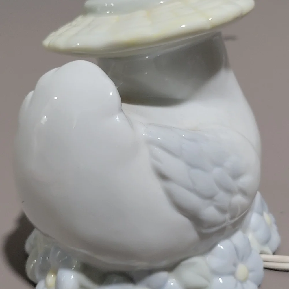 Enesco Vintage Porcelain Duck Night Light 5.5×4.5 In. 1989 EUC Made In Taiwan